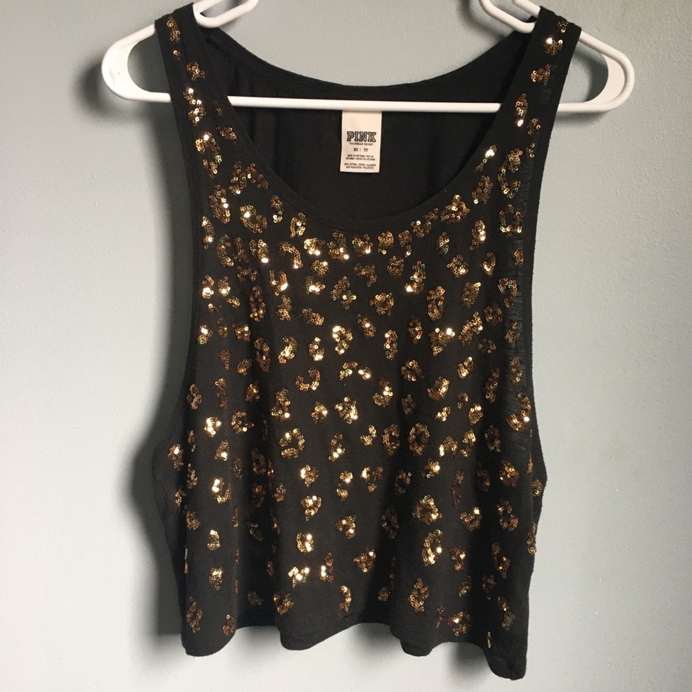- Pink Victoria’s Secret Shimmer Black Tank …